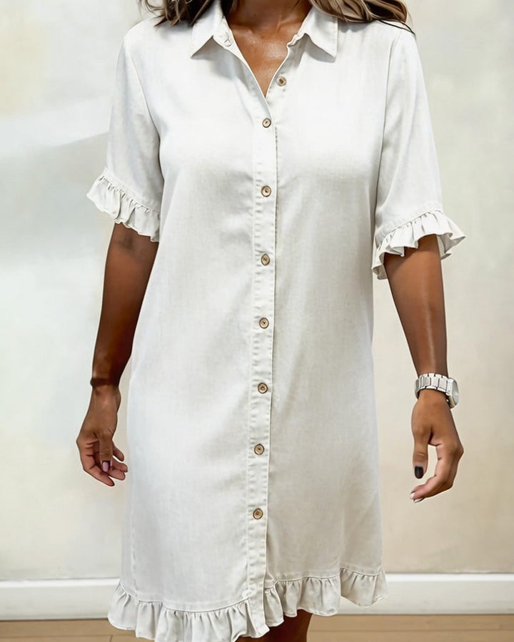Maria | Robe en Denim Confortable avec Plis Élévateurs