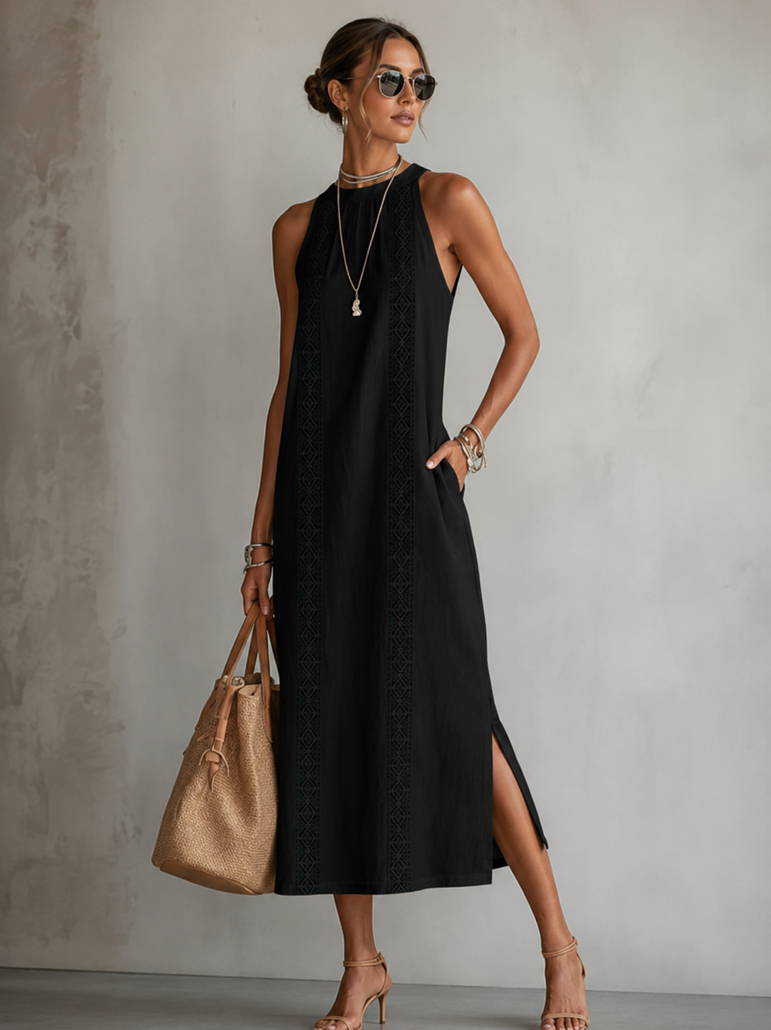 Marit | Robe brodée légère et dissimulante du ventre avec poches