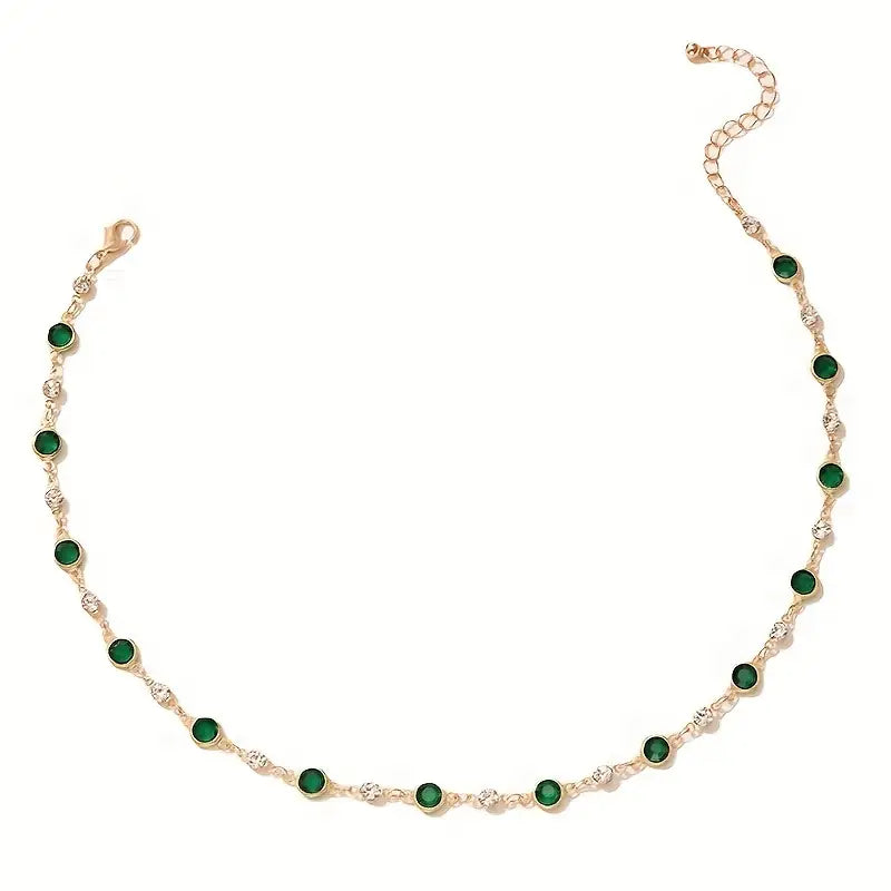 Collier Pendentif Émeraude Verte