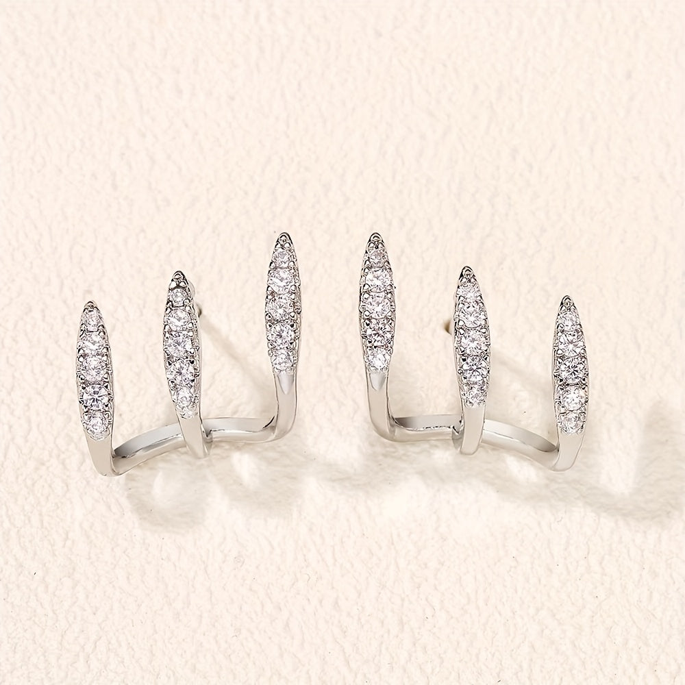 Boucles d'oreilles élégantes à double pendants