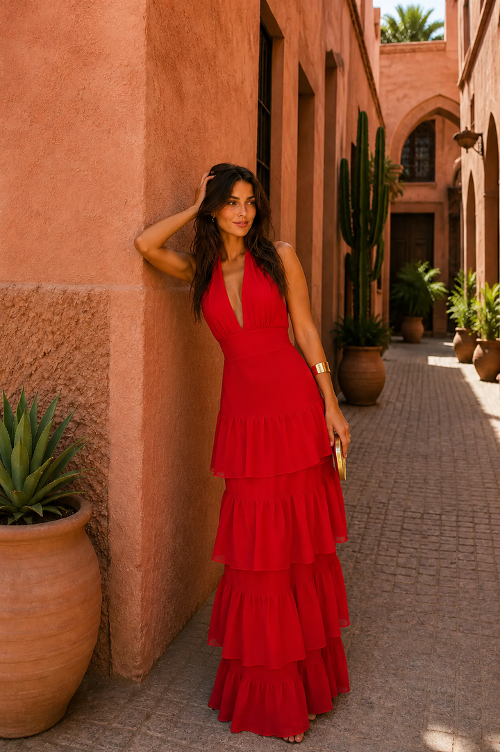 Thea│Robe Manila en rouge