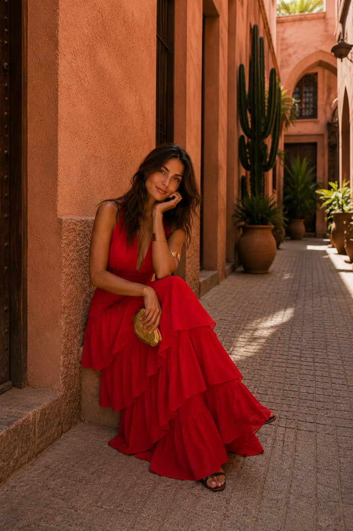 Thea│Robe Manila en rouge