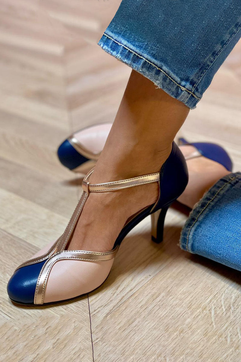 Alessia™ | Chaussures à talons T-Strap colorées et confortables avec bout rond