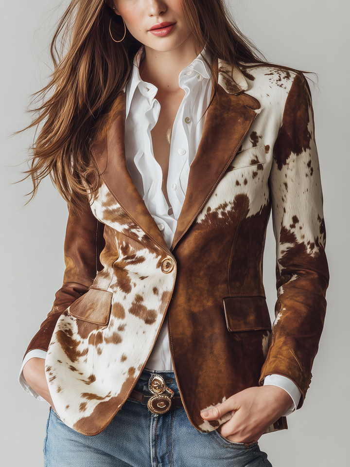Manuela - Blazer avec Imprimé Animal Vintage