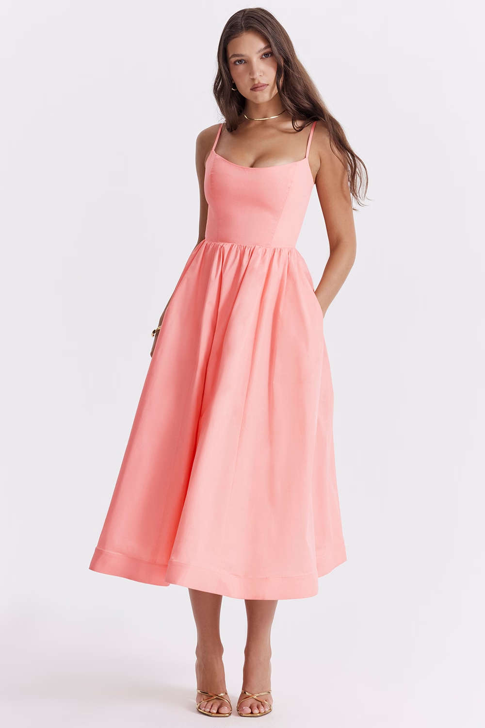 ESTELLE | Robe Midi Été Élégante Corset