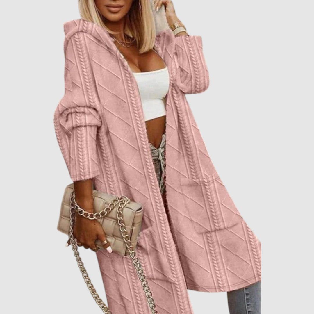 Lucie - Long cardigan avec capuche