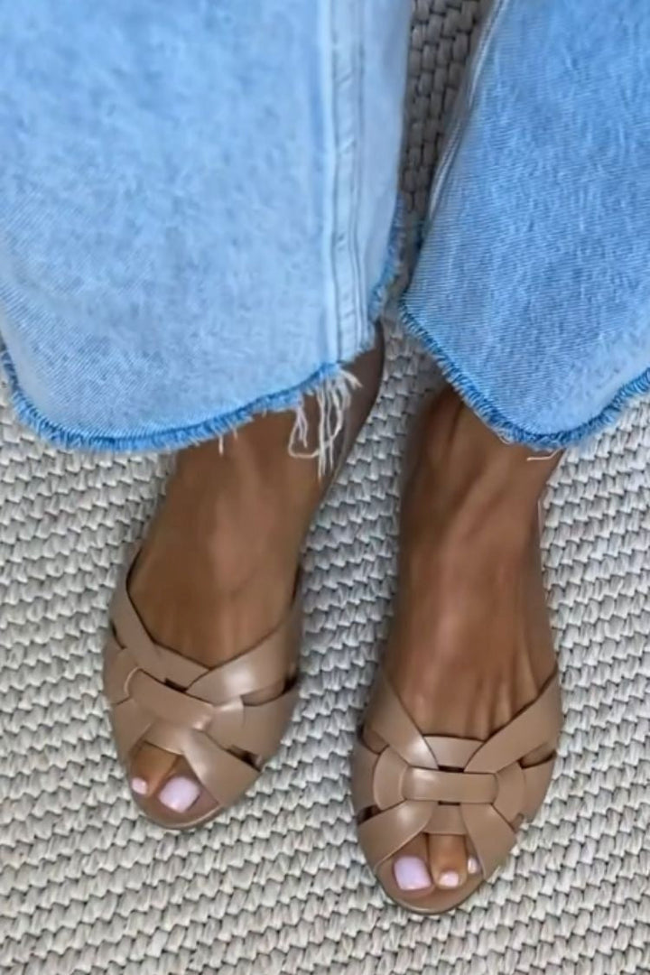 Serafina | Sandales Tressées en Couleur Naturelle