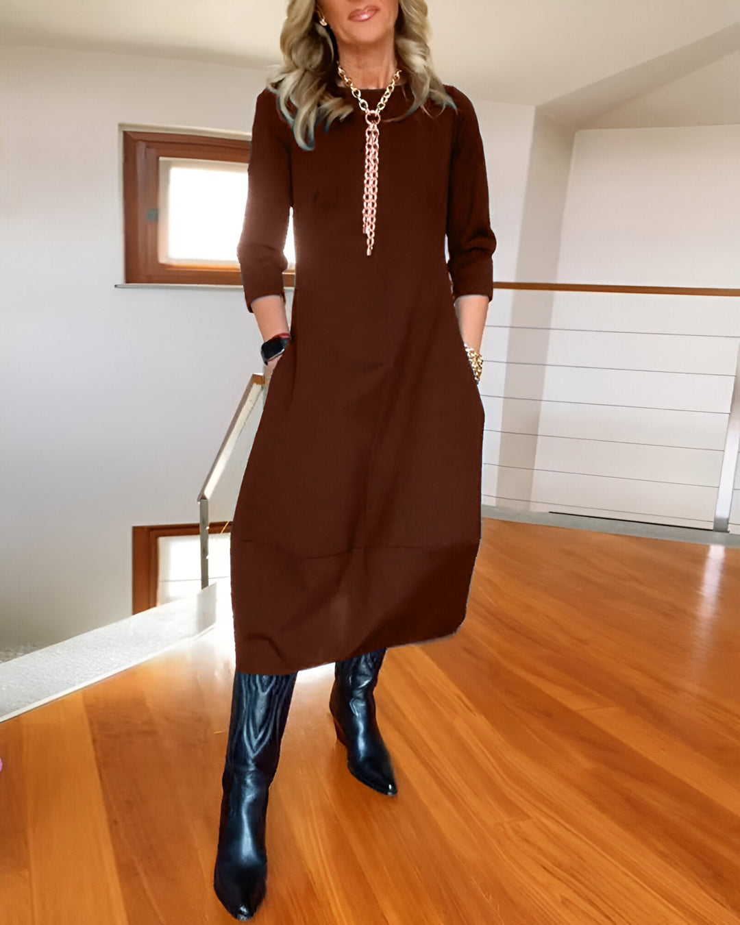 Élodie™ | Robe Élégante Unicolore