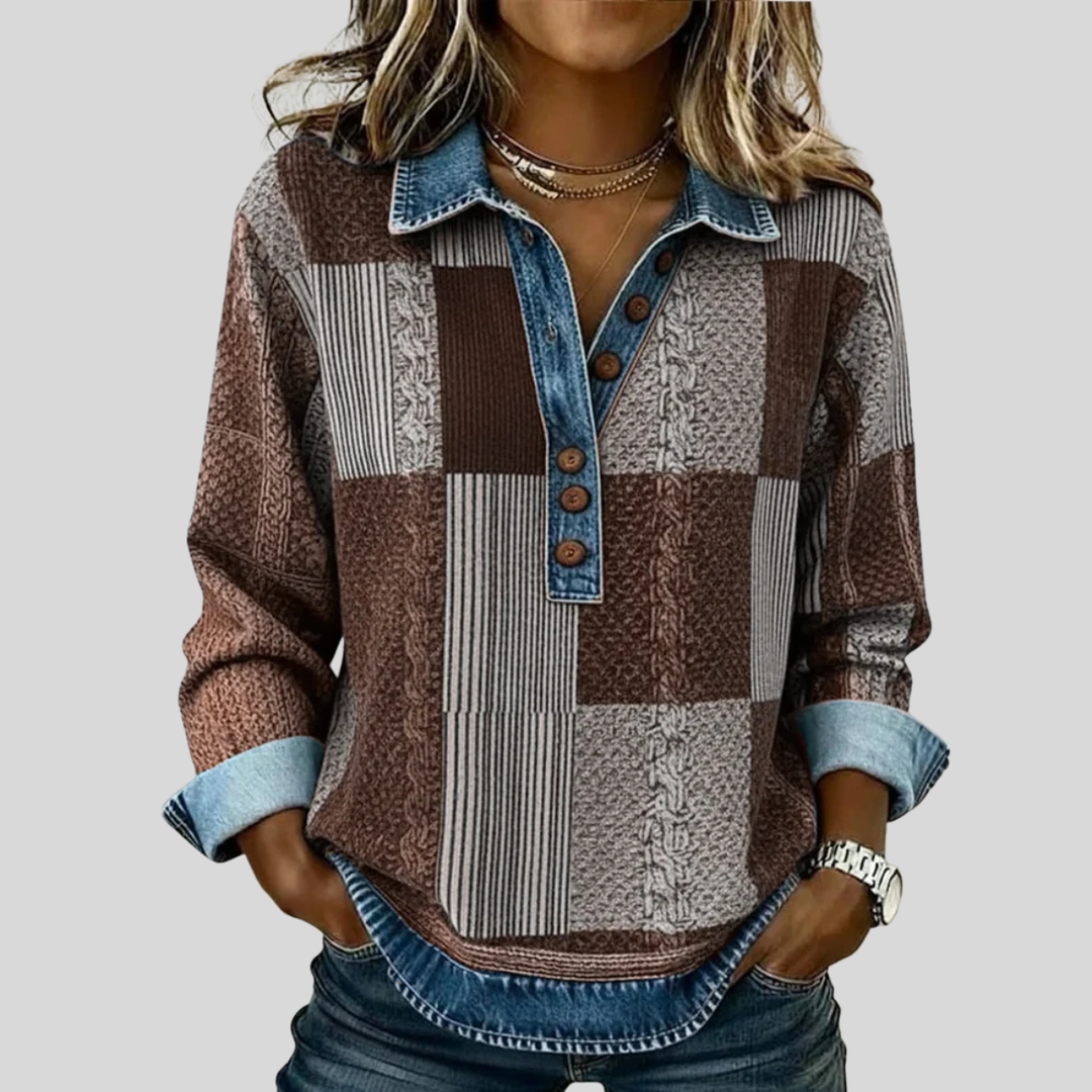 Sientje - Sweat à patchwork en couleurs bloquées