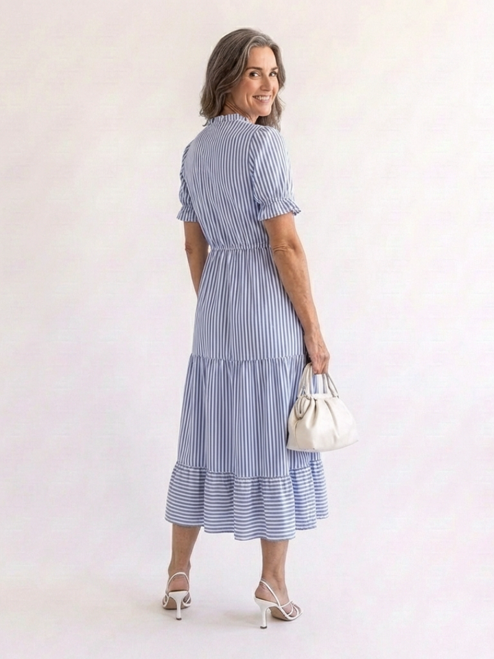 Dakota | Robe midi à manches courtes et à rayures