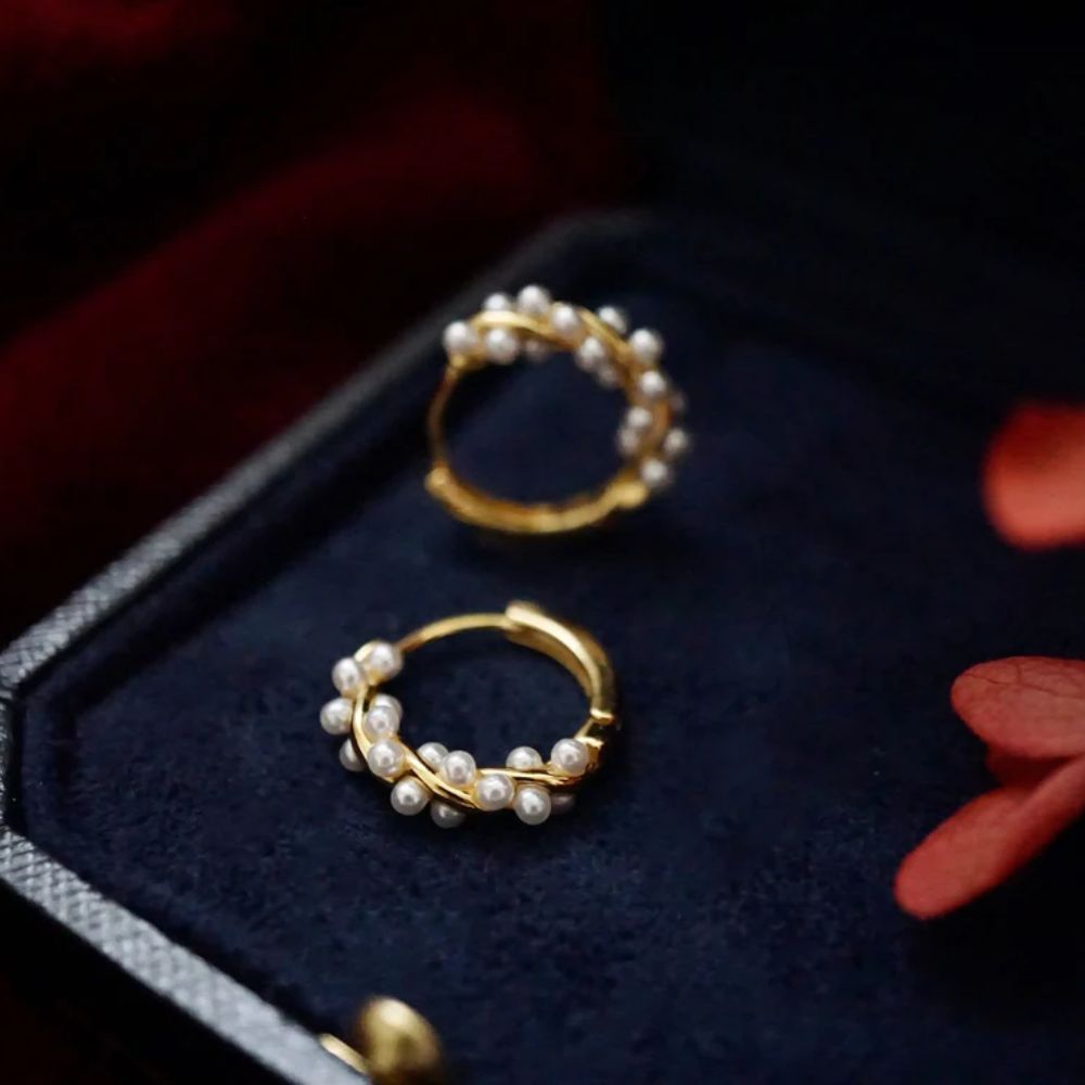 Torsadé Perles Boucles d'Oreilles (Paire)