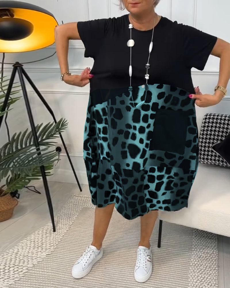 Naomi™ | Robe Décontractée à Imprimé avec Col Rond