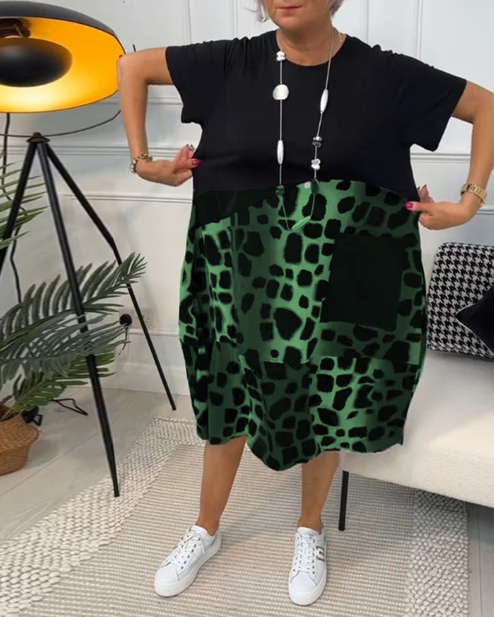 Naomi™ | Robe Décontractée à Imprimé avec Col Rond