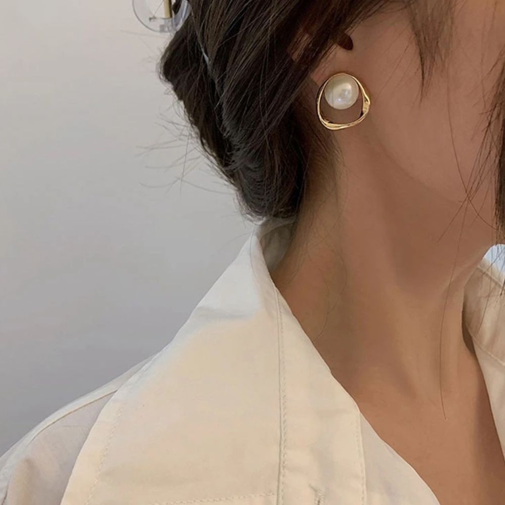 GRANDE PERLE BOUCLES D'OREILLES (PAIRE)