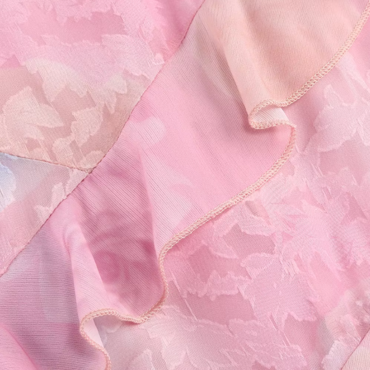 Robe Sans Manches Florale avec Volants