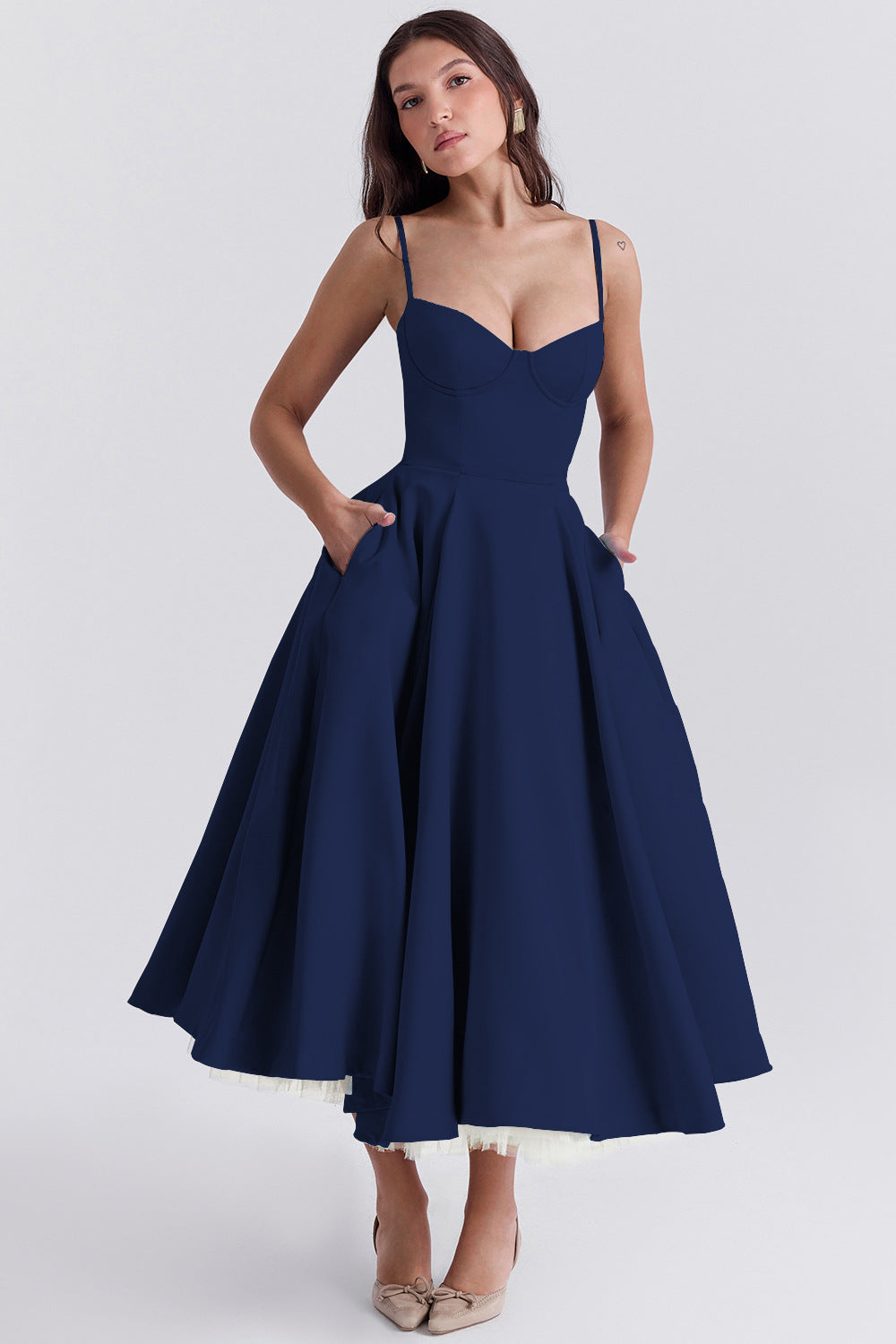 YLIANA | Robe Midi d'Été Romantique