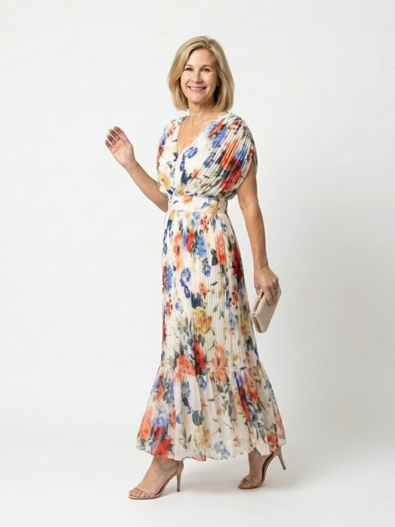 Savannah | Robe midi plissée sans manches