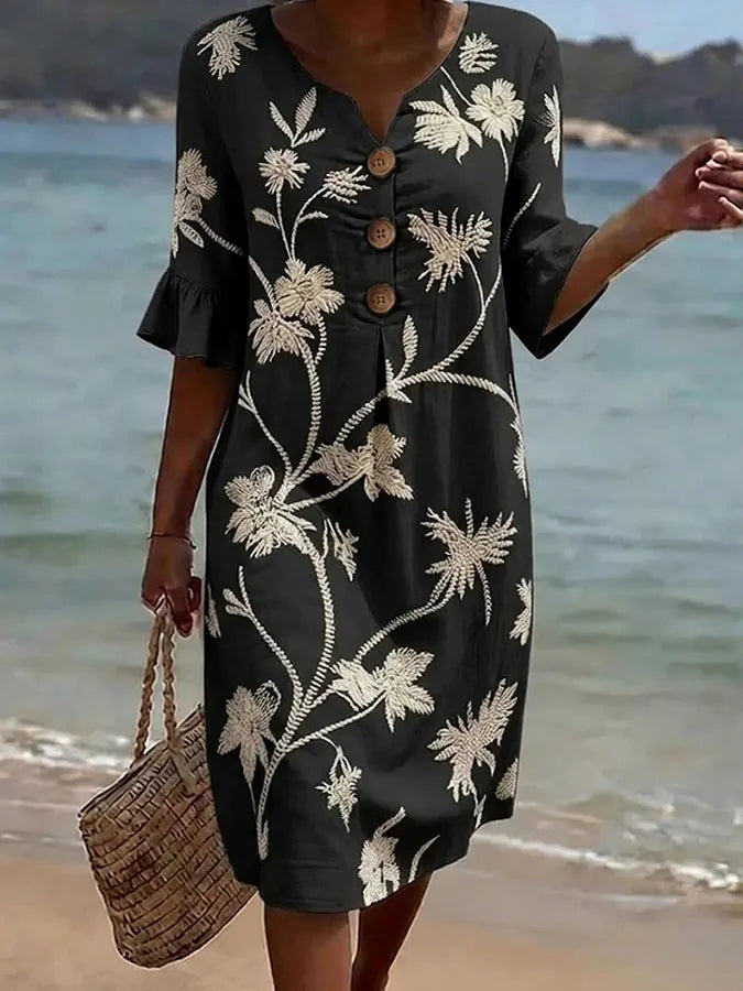 Alexa Robe décontractée pour femme avec imprimé floral