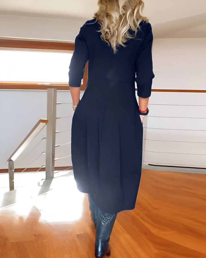 Élodie™ | Robe Élégante Unicolore