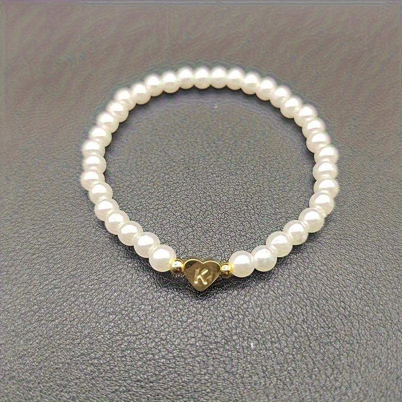 Bracelet Chic avec Initiale en Forme de Cœur (A–Z)