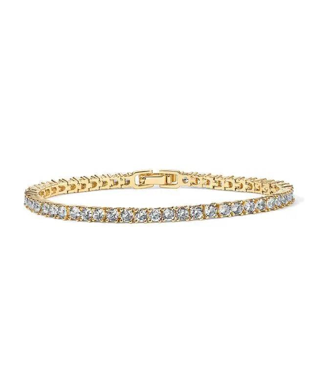Bracelet de Tennis en Or avec des Cristaux Étincelants