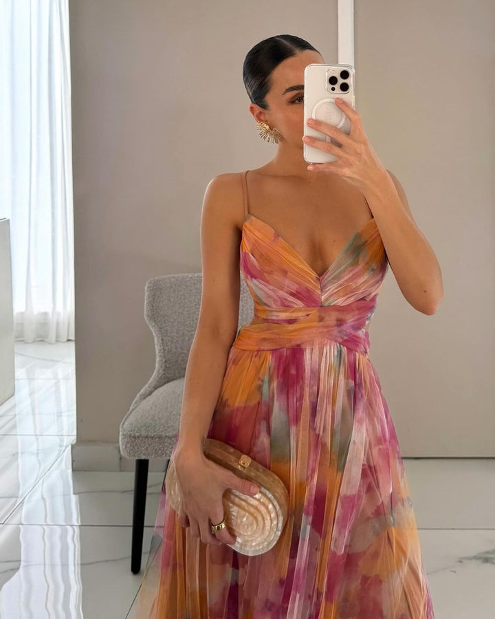 Claudia|™ Robe longue enchanteur avec imprimé floral