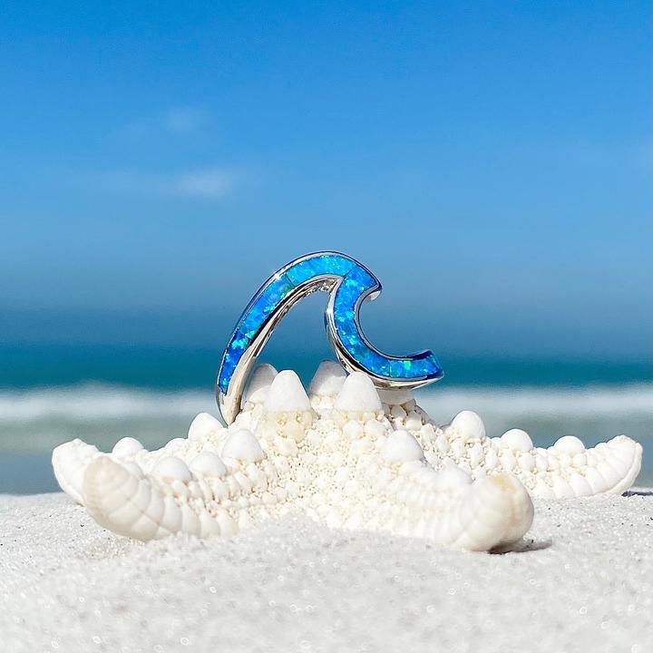 Bague en Argent avec Opale Bleue