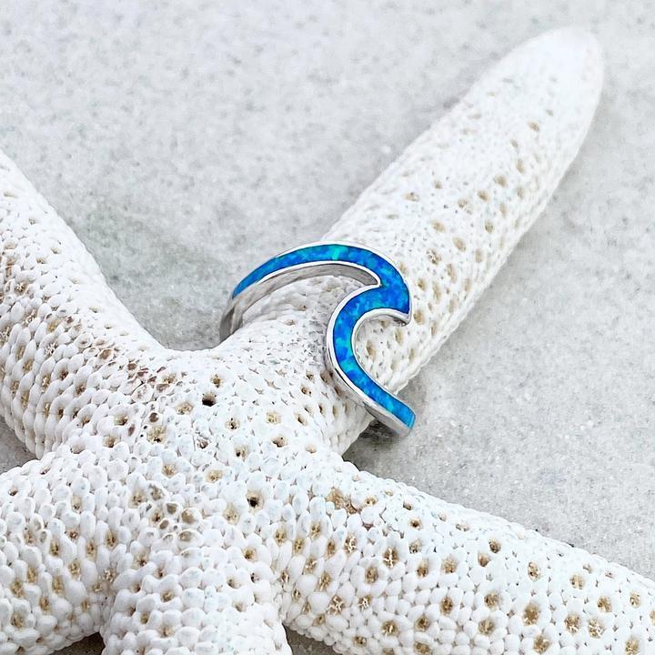 Bague en Argent avec Opale Bleue