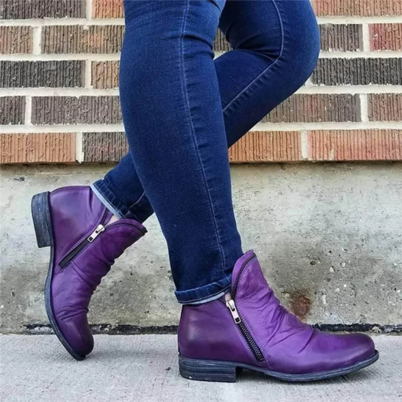 Bottines Orthopédiques en Cuir avec Zip