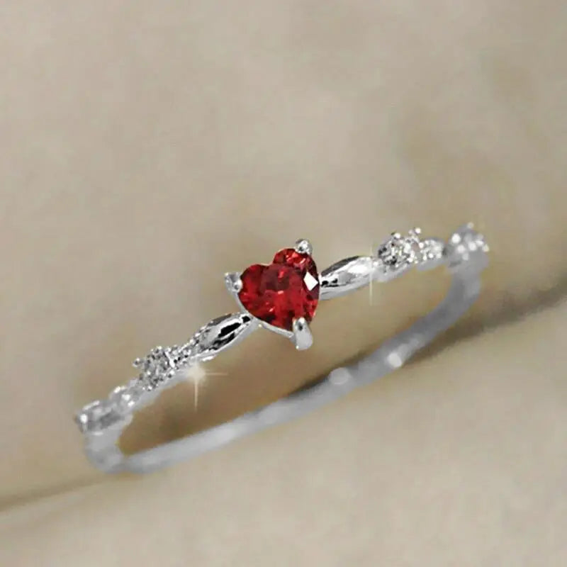 Bague Cœur avec Rubis Doré