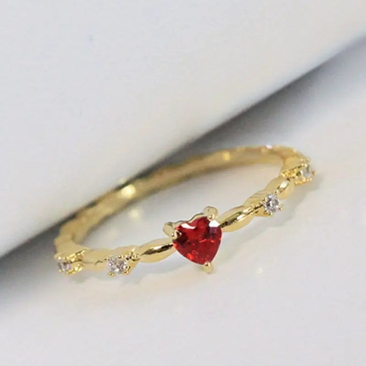 Bague Cœur avec Rubis Doré