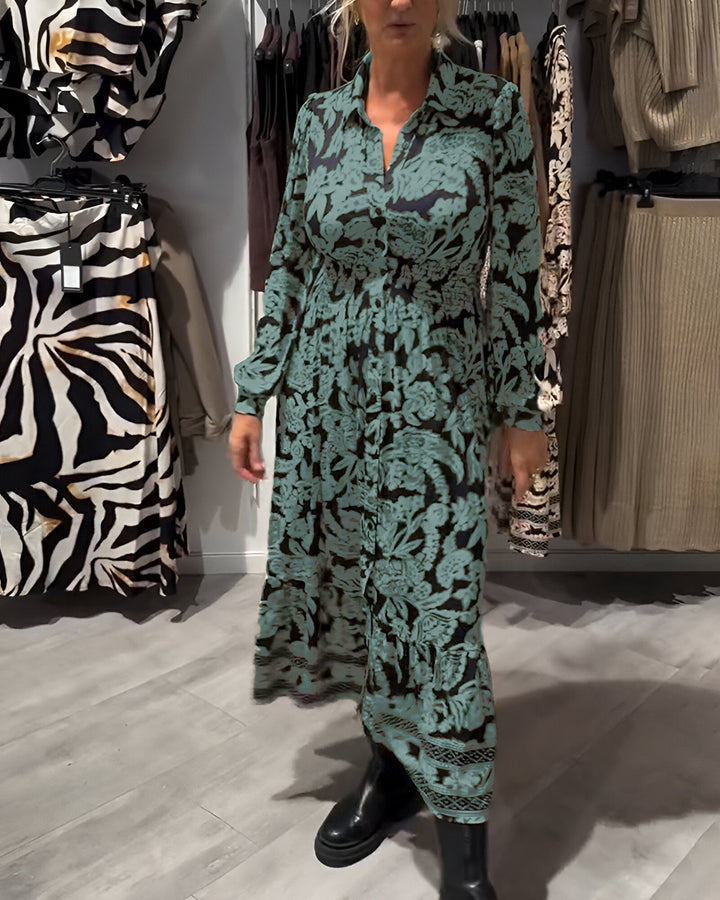 Marisse™ | Robe Midi à Motif avec Col en V