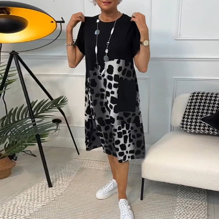 Naomi™ | Robe Décontractée à Imprimé avec Col Rond