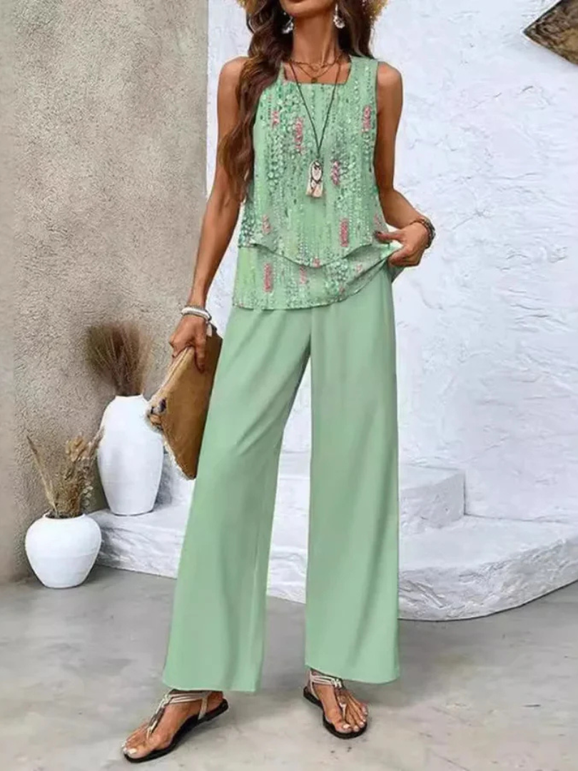 Ovelynra™ | Haut sans manches et pantalons à jambe large