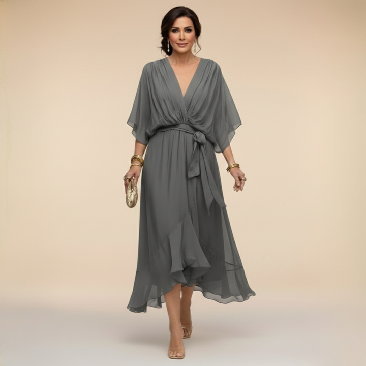 Serena™ | Robe fluide à décolleté en V d'une élégance éthérée