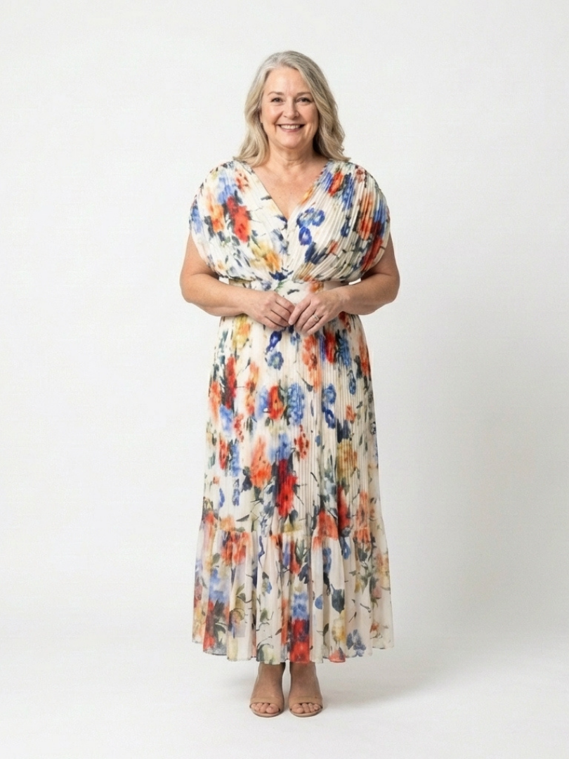 Savannah | Robe midi plissée sans manches