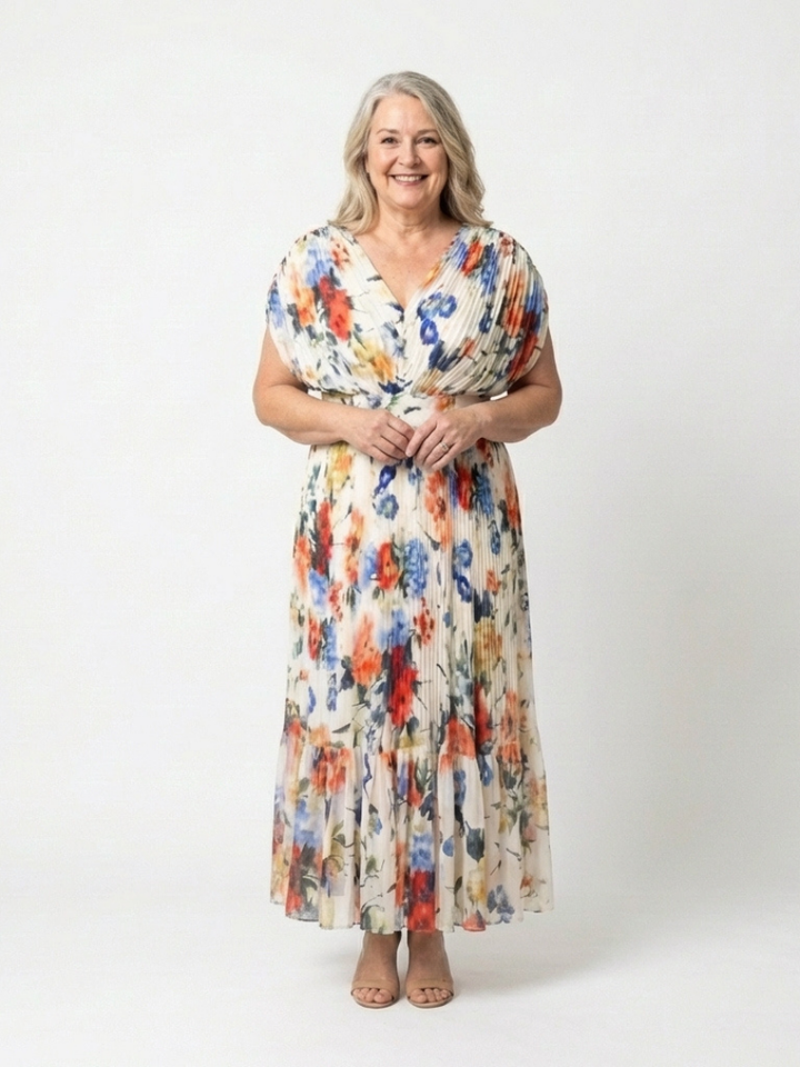 Savannah | Robe midi plissée sans manches
