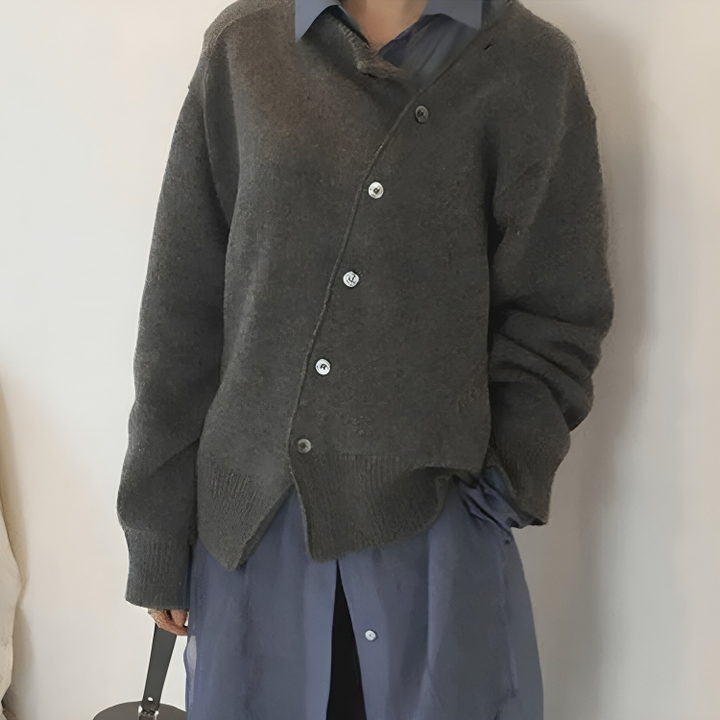 Luna | Cardigan avec Boutons Asymétriques