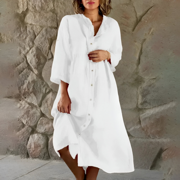 Isa™ | Chemise-robe en coton-lin