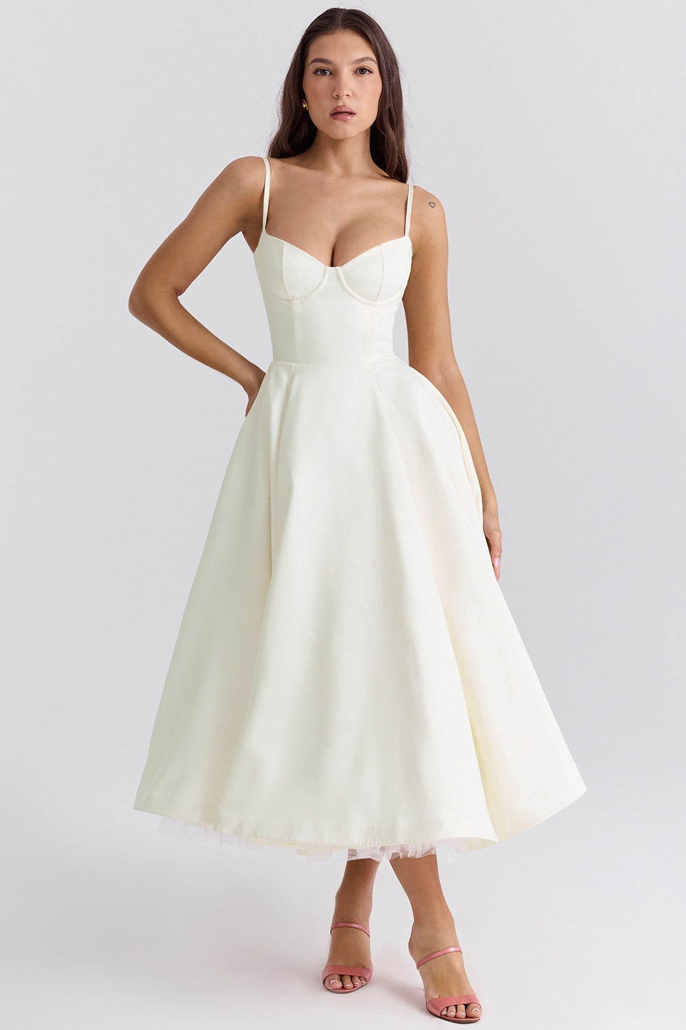 YLIANA | Robe Midi d'Été Romantique
