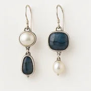 Boucles d'oreilles vintage en pierres naturelles bleues