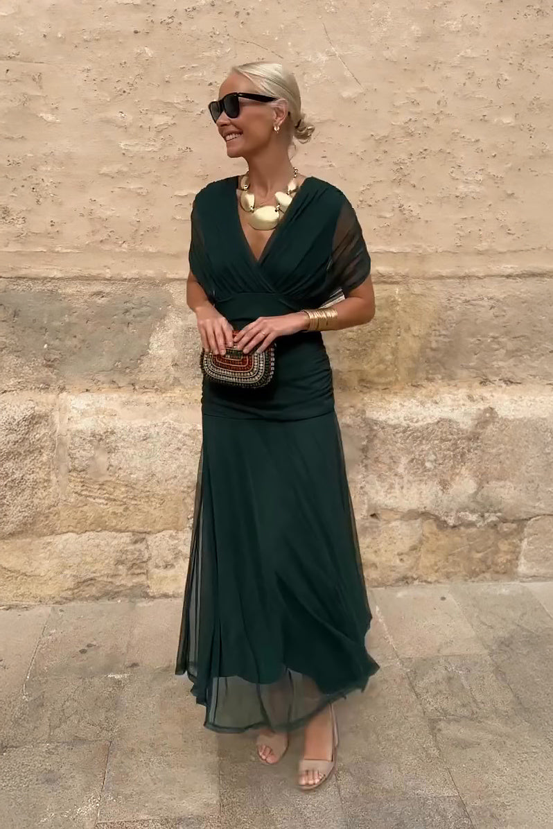Louise™ Robe Longue de Cérémonie Élégante avec Décolleté en V