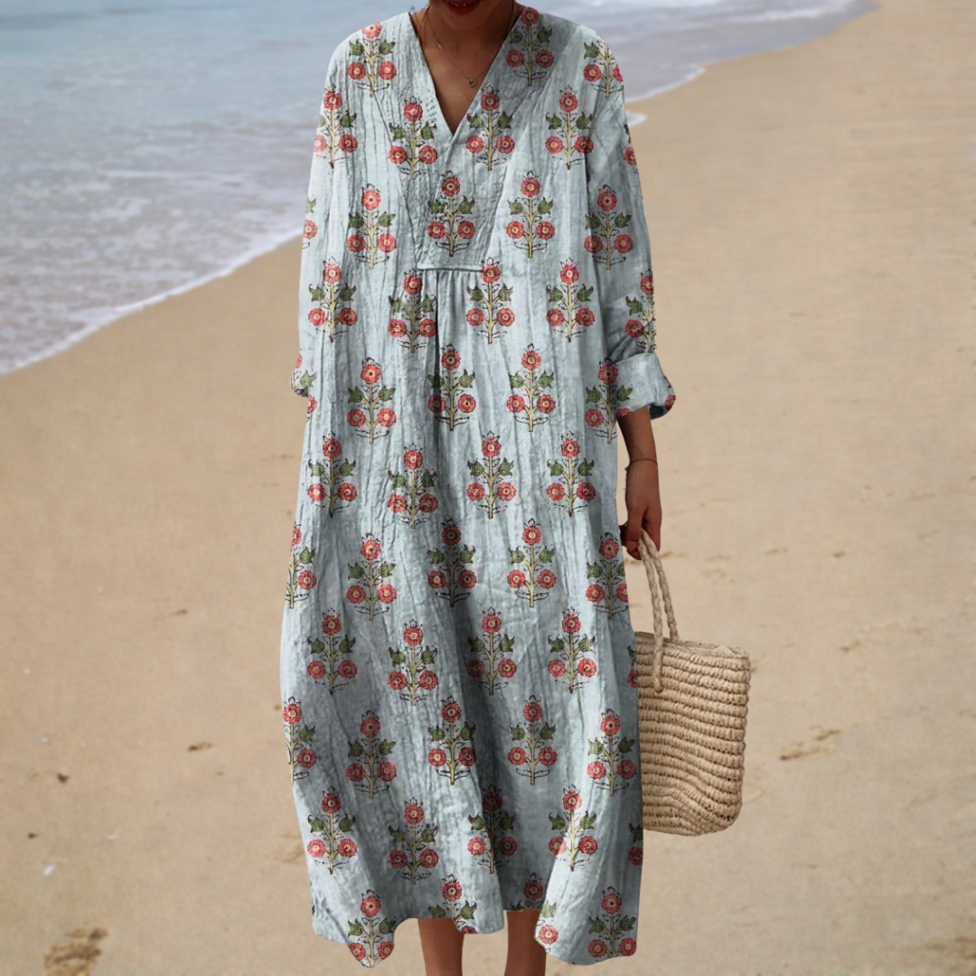 Élodie | Robe Vintage à Fleurs Longue
