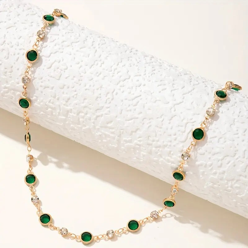 Collier Pendentif Émeraude Verte