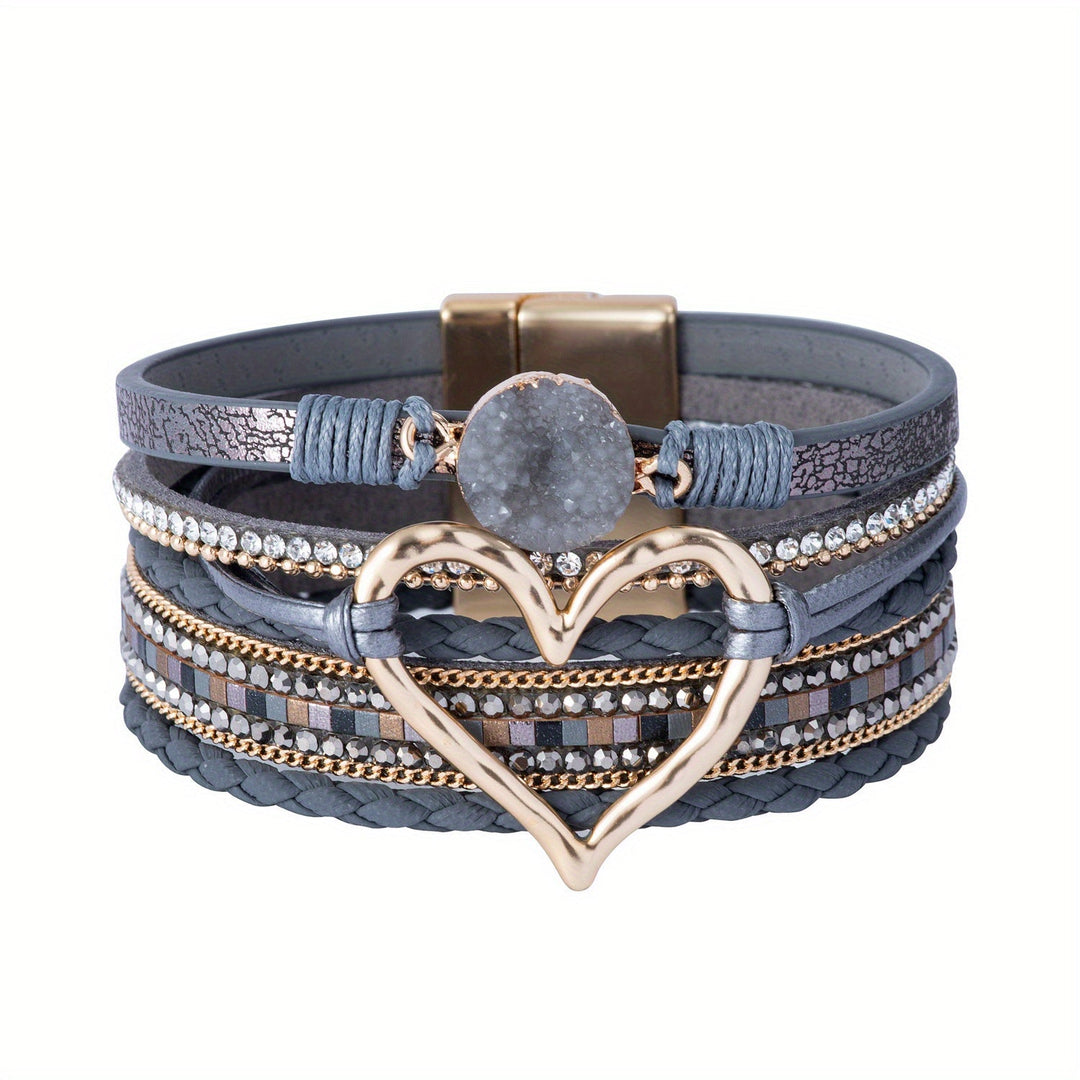 Bracelet en Cuir Multicouche Boho