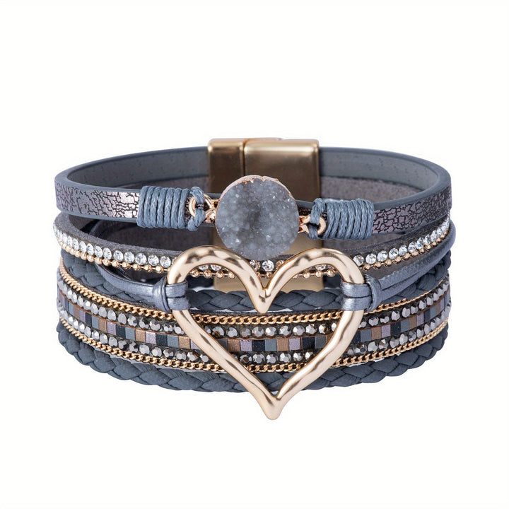 Bracelet en Cuir Multicouche Boho