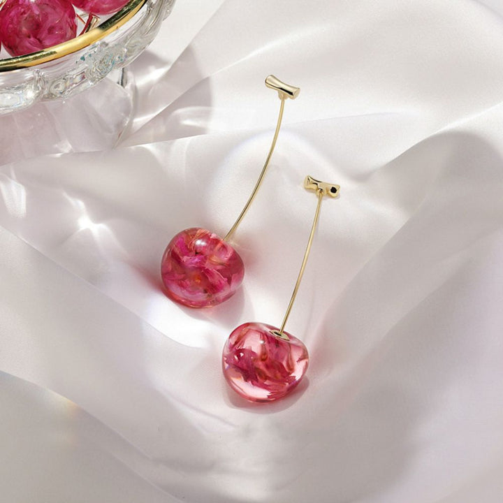 Pink Cherry Earrings (Pair)