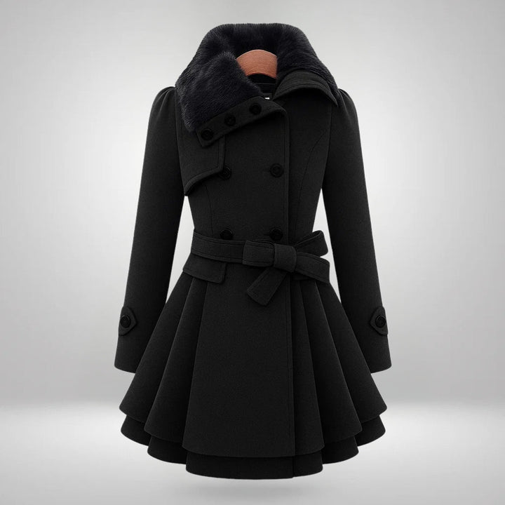 Yena™ | Trench-coat chic avec fourrure vegan