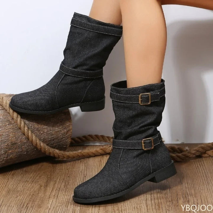 Denim Rodeo Ankle Boots