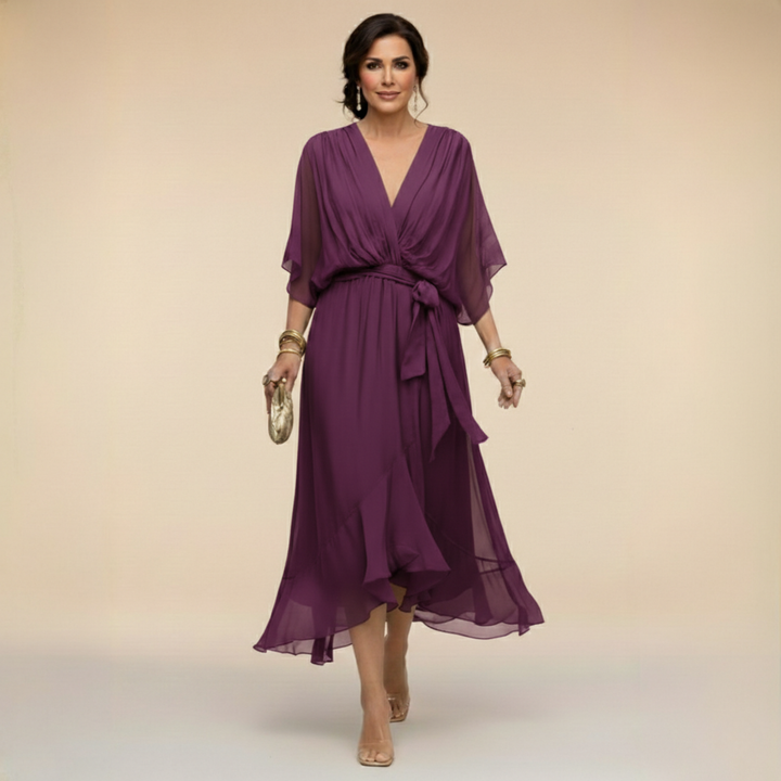 Serena™ | Robe fluide à décolleté en V d'une élégance éthérée